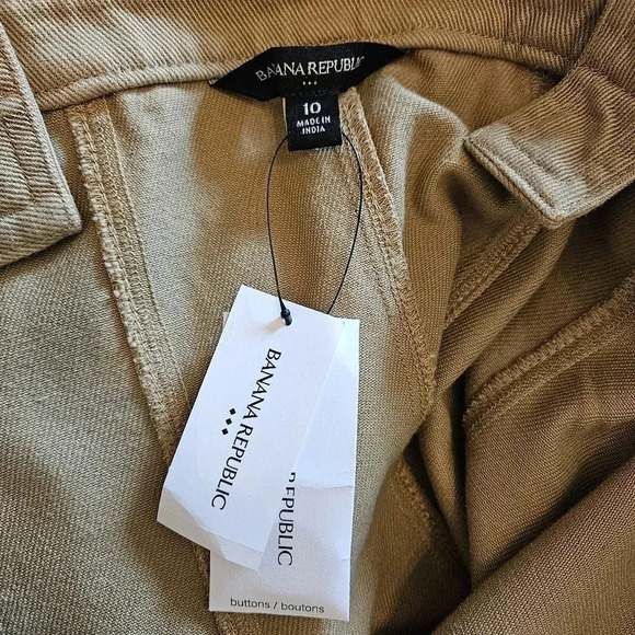 Banana Republic Casual Khaki Denim Button Down Sleeveless Mini Dress Size 10. - Picture 14 of 16